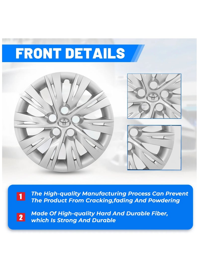 Agc AGC 16 Inch Wheel Covers for Toyota Camry 2012–2017 | Model 1601 | ABS Plastic Hub Caps | Set of 4 | Snap-On Fit | Matte Silver Finish  - Image 5
