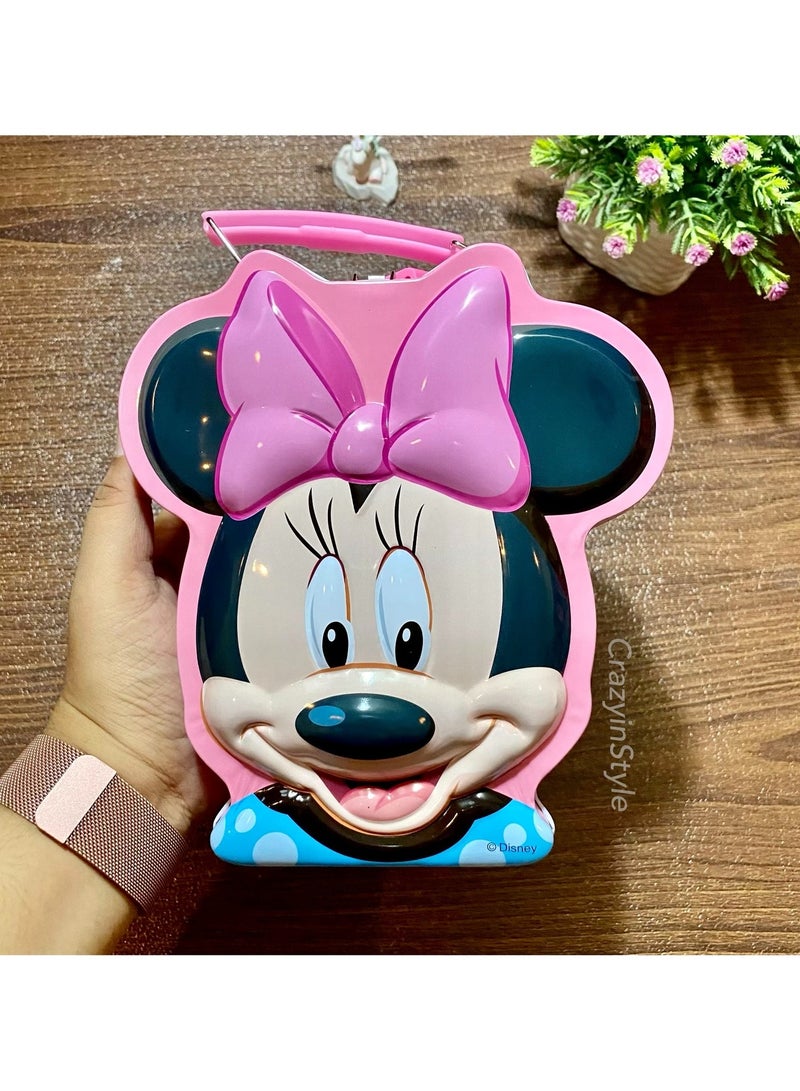 MICKEY MOUSE Mickey & Minnie Metal Coin Bank for Kids – Durable Piggy Bank with Lock & 2 Keys – Cute Mickey Mouse Design – Money Saving Box Gift – 170g - Image 1