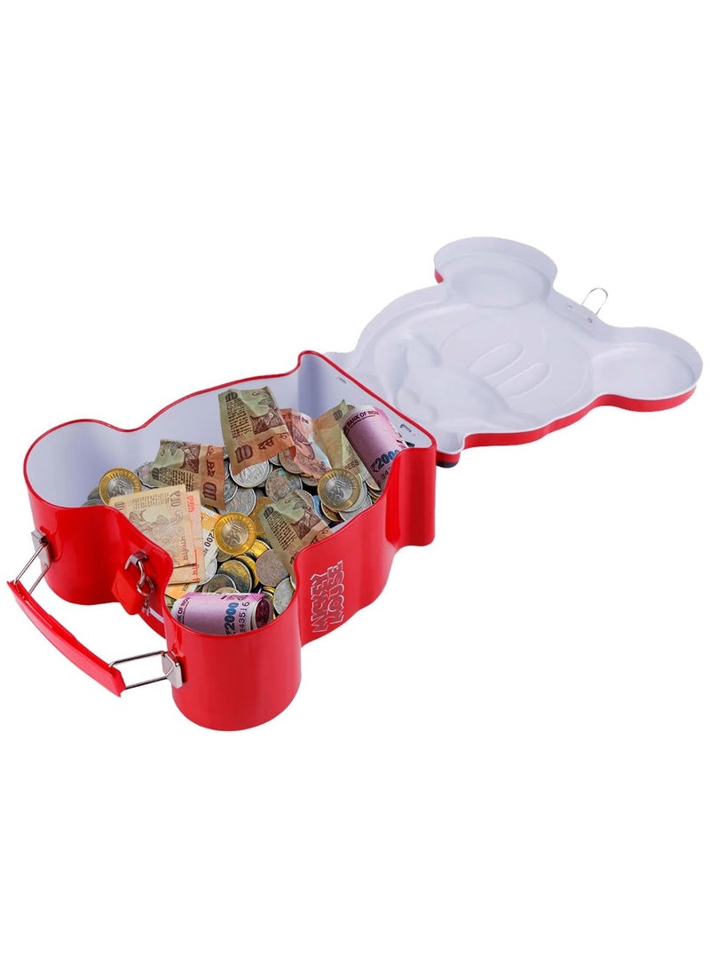 MICKEY MOUSE Mickey & Minnie Metal Coin Bank for Kids – Durable Piggy Bank with Lock & 2 Keys – Cute Mickey Mouse Design – Money Saving Box Gift – 170g - Image 5