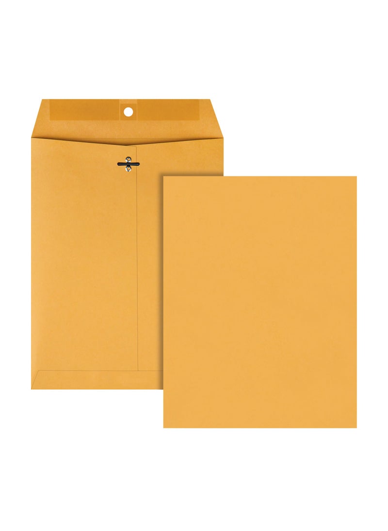 Quality Park Quality Park 8-3/4 x 11-1/2 Clasp Envelopes, Clasp and Gummed Closures for Storing or Mailing, Extra Heavy-Duty 32 lb Kraft Paper, 100 per Box (QUA37787), Light Brown  - Image 1