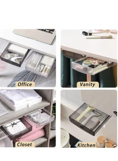 2 Pack Under Desk Drawer, Self-Adhesive Slide Out Organizer Tray, Plastic Stick On Table Hidden Attachable Drawer Tray for Office Home School Kitchen(Transparent) - pzsku/ZE33DBF41EDEAAFA02667Z/45/1741004548/56e7d78a-ff1f-4a98-9b26-979c203eed47