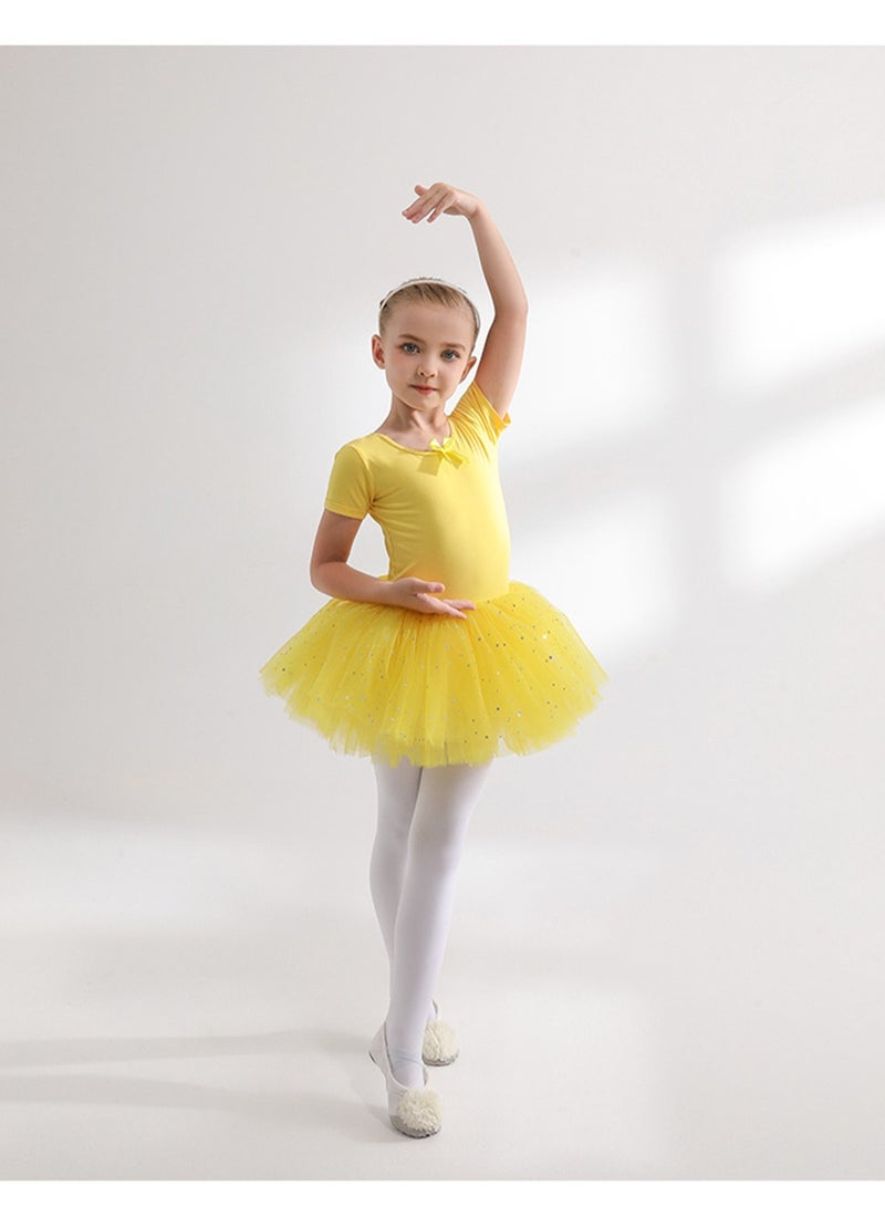 Loquat Ballet Dance Tutu Dress For Girls Yellow - Image 1