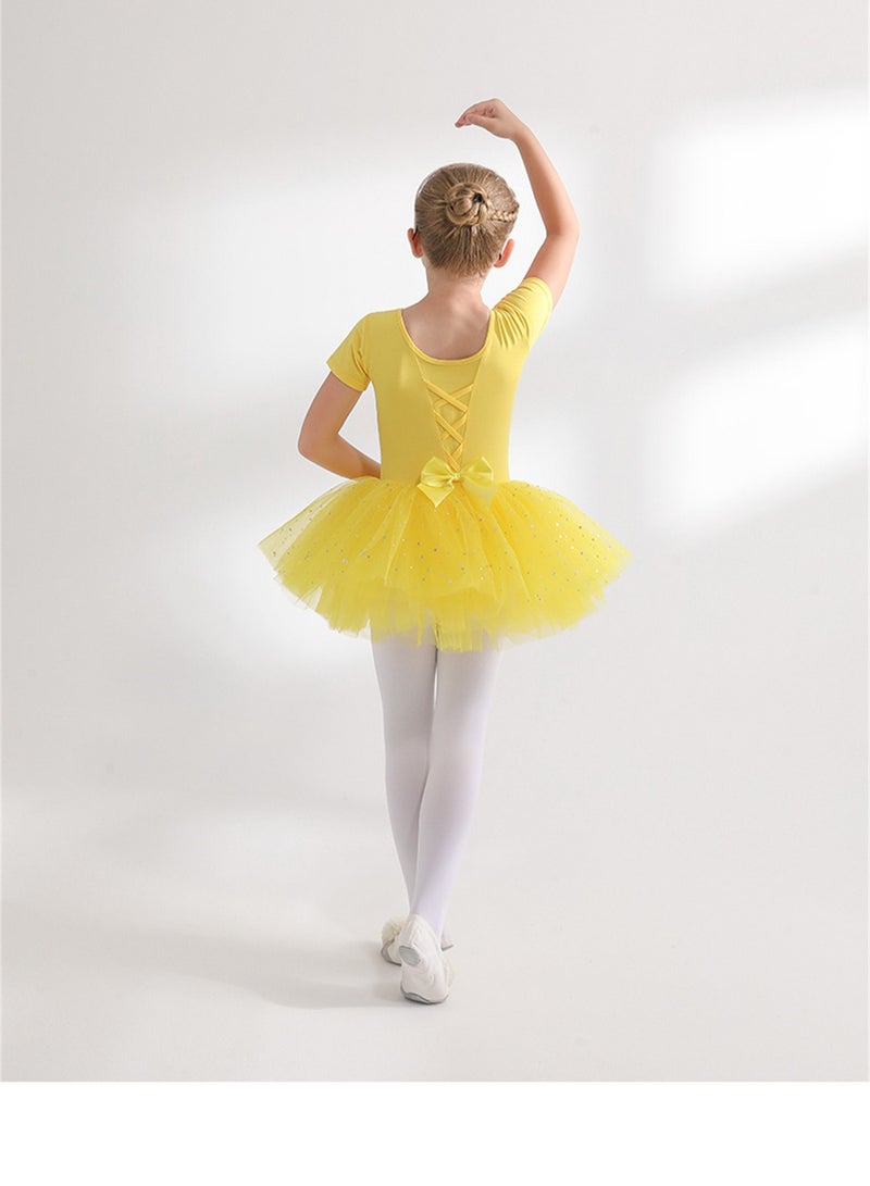 Loquat Ballet Dance Tutu Dress For Girls Yellow - Image 2