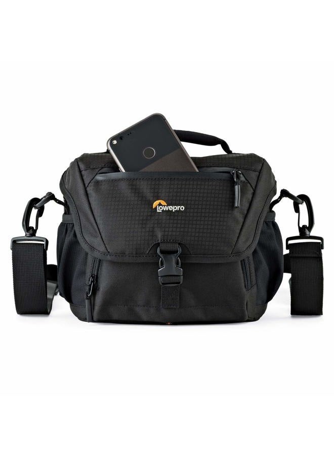 Lowepro LP37119، حقيبة كاميرا نوفا 160 AW II، قابلة للتخصيص، محمولة، تناسب كاميرات DSLR مع عدسة 17-85 مم مثبتة، طائرة مسيرة مدمجة، 1-2 عدسات إضافية، فلاش، أسود - Image 5