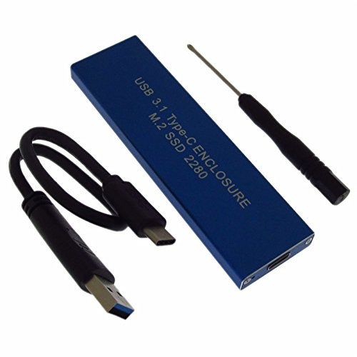 JIUWU USB 3.1 Type-C USB-C to NGFF M.2 B Key SSD 2230 2242 2260 2280 Adapter Card Enclosure Blue - Image 2