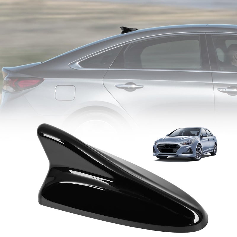 AMSPRAC Shark Fin Antenna Cover,Car Roof Antenna Caps Compatible with Hyundai Sonata LF 4Doors Sedan 2014-2019,for Elantra 2011-2016;for Kia Optima 2014-2016,96210-3X100/962102T700ABT,Glossy Black - Image 1