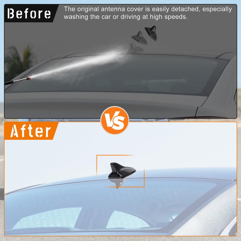 AMSPRAC Shark Fin Antenna Cover,Car Roof Antenna Caps Compatible with Hyundai Sonata LF 4Doors Sedan 2014-2019,for Elantra 2011-2016;for Kia Optima 2014-2016,96210-3X100/962102T700ABT,Glossy Black - Image 3