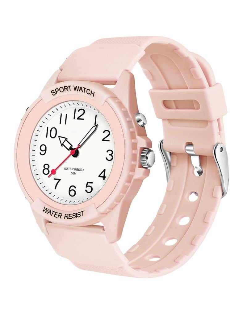 Captaintech Waterproof Kids Analog Watch for Boys & Girls, Night Light Time Teaching Watch, Easy to Read & Learn Time for Ages 6-18, Perfect Gift for Children - Image 1