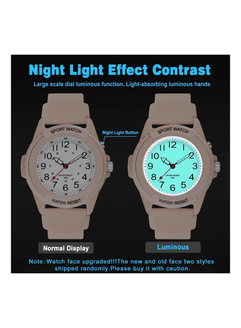 Captaintech Waterproof Kids Analog Watch for Boys & Girls, Night Light Time Teaching Watch, Easy to Read & Learn Time for Ages 6-18, Perfect Gift for Children - Image 2