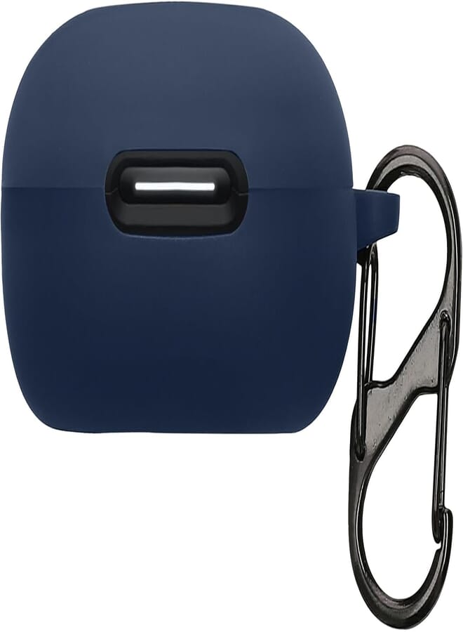 kwmobile Silicone Cover Compatible with Anker soundcore P40i - Case Cover Stick-On Skin with Clip - Dark Blue