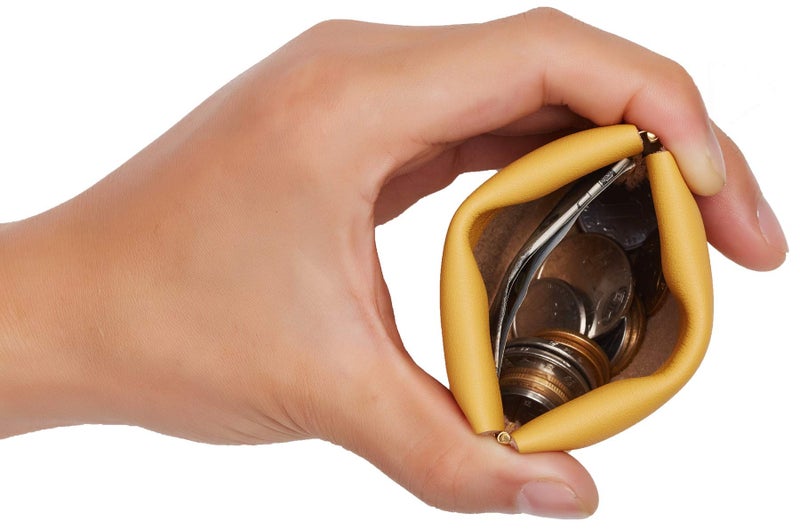 Travelambo Leather Squeeze Coin Purse Pouch Change Holder For Men & Women (Access Yellow) - Image 4