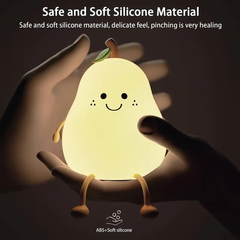 Niwlix Pear Night Light Lamp for Bedroom Kids 7 Color Changing Kids Toddler Night Light Lamp Baby l Gift Items for Women Kids l Valentine's Birthday Gift Toys for 2+Year Old Boy Girl - Image 2