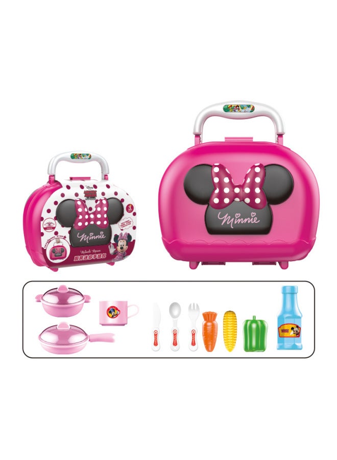 Disney Play House Satchel Handbag Children's Toy Ice Aisha Mickey Minnie Boys And Girls Admissions Gifts-Color:Minnie Kitchenware Tote: D8923A  - Image 1