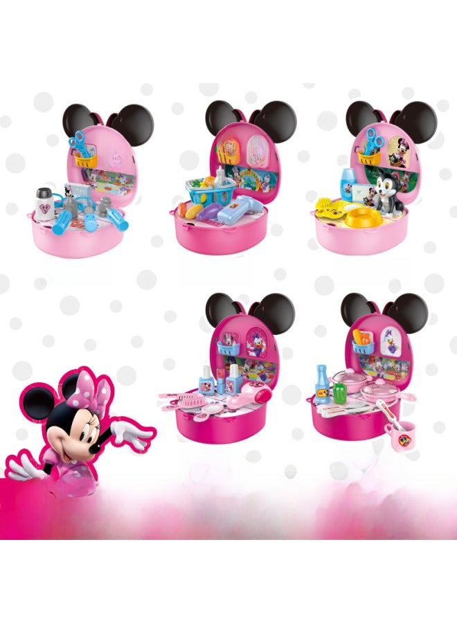 Disney Play House Satchel Handbag Children's Toy Ice Aisha Mickey Minnie Boys And Girls Admissions Gifts-Color:Minnie Kitchenware Tote: D8923A  - Image 5