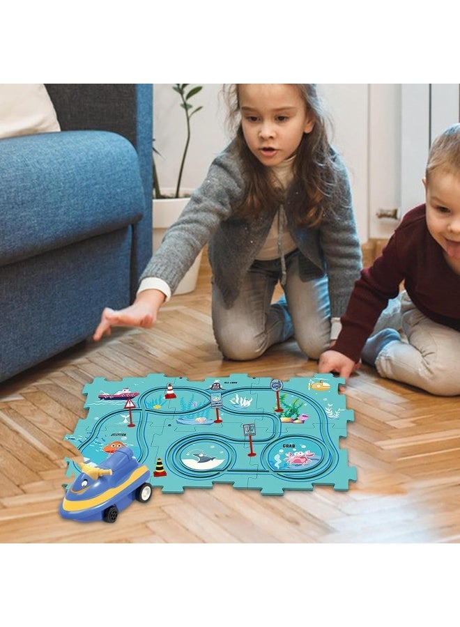 Puzzle Tracks with Vehicles - Funny Rail Toy for Railway Cars, Durable, Rail Car Playset for Children, Boys and Girls from 3 Years, Educational Toy, Play Sets - Image 3
