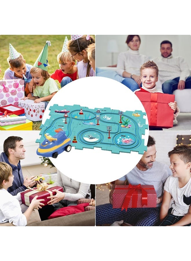 Puzzle Tracks with Vehicles - Funny Rail Toy for Railway Cars, Durable, Rail Car Playset for Children, Boys and Girls from 3 Years, Educational Toy, Play Sets - Image 2