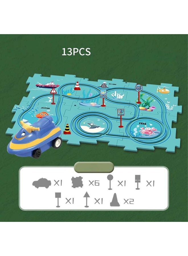 Puzzle Tracks with Vehicles - Funny Rail Toy for Railway Cars, Durable, Rail Car Playset for Children, Boys and Girls from 3 Years, Educational Toy, Play Sets - Image 4