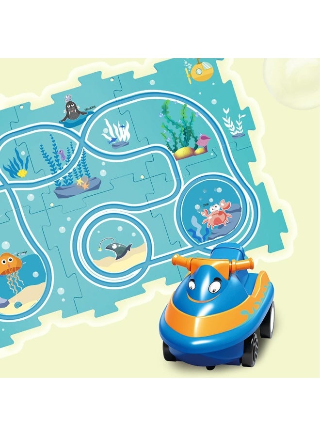 Puzzle Tracks with Vehicles - Funny Rail Toy for Railway Cars, Durable, Rail Car Playset for Children, Boys and Girls from 3 Years, Educational Toy, Play Sets - Image 5