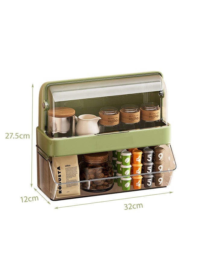 MLADEN 2-Tier Coffee Cup Holder, Coffee Station Organizer for Counter, Coffee Pods Holder Storage Basket, Organizer Station for Coffee Milk Tea Shop Restaurant Office Bathroom - Image 2