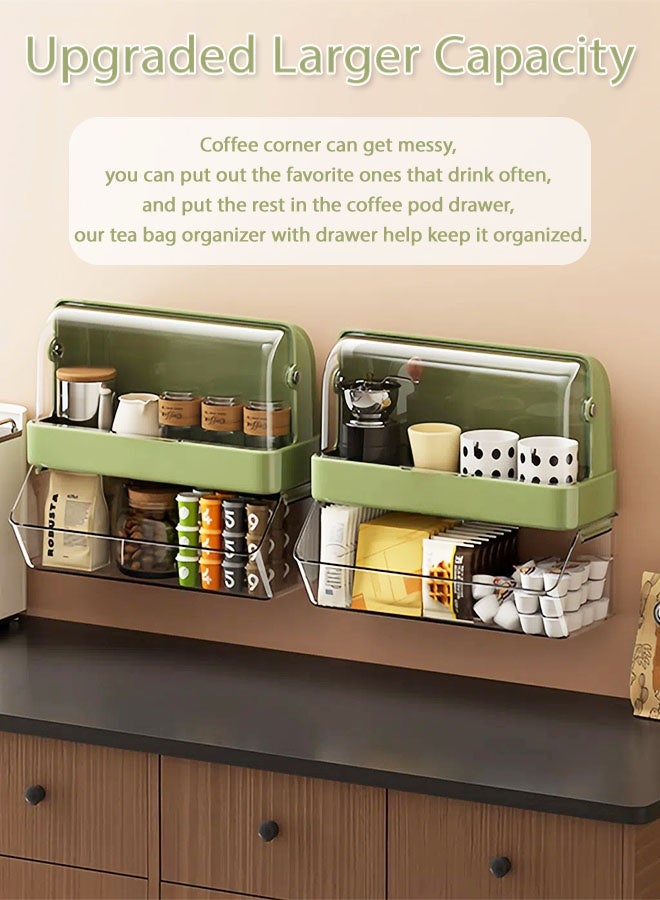 MLADEN 2-Tier Coffee Cup Holder, Coffee Station Organizer for Counter, Coffee Pods Holder Storage Basket, Organizer Station for Coffee Milk Tea Shop Restaurant Office Bathroom - Image 4