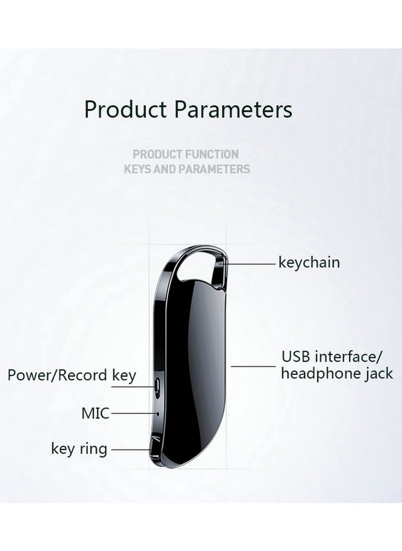 Generic V11 Key Chain Digital Voice Recorder 32GB Voice Activated Recording USB Flash Drive Audio Sound Dictaphone MP3 Player with Portable Design for Lectures Meetings Interviews  - Image 2
