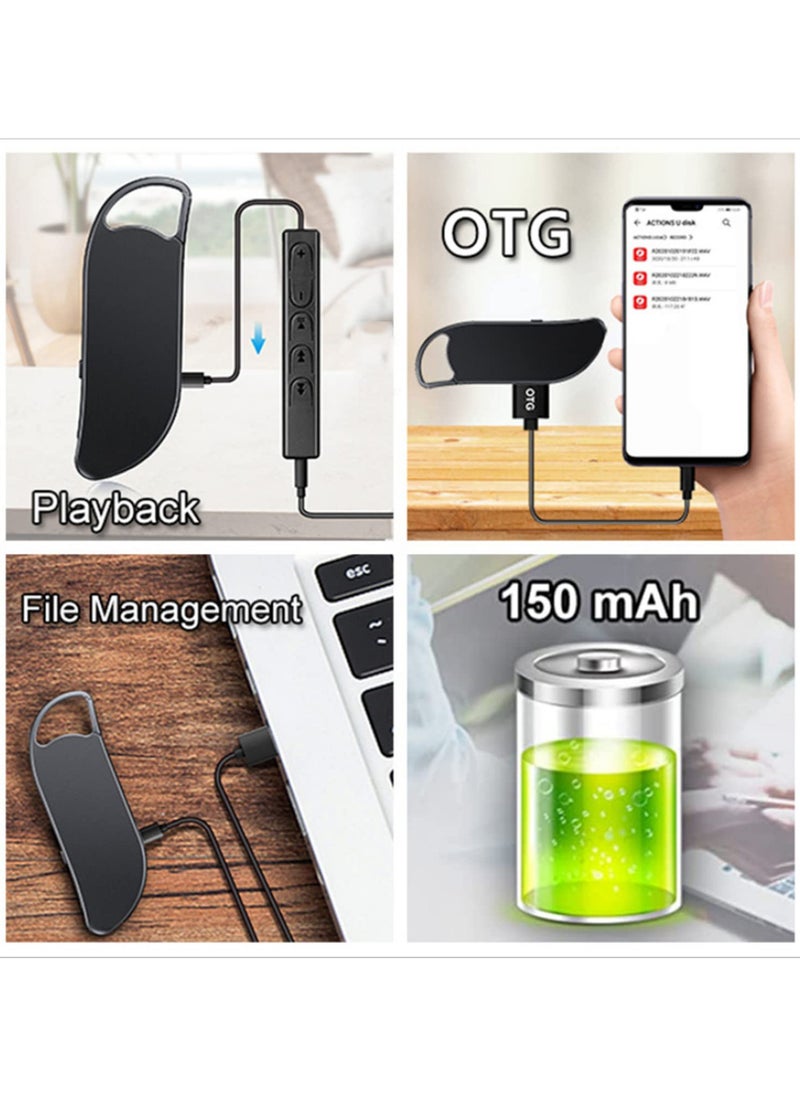 V11 Key Chain Digital Voice Recorder 32GB Voice Activated Recording USB Flash Drive Audio Sound Dictaphone MP3 Player with Portable Design for Lectures Meetings Interviews
