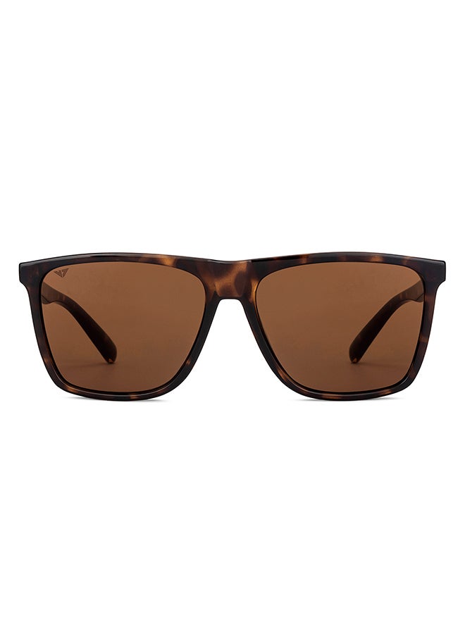 VINCENT CHASE Unisex Athleisure Wayfarer Frame Polarized & UV Protected Sunglasses VC S14525 - Lens Size: 59mm - Brown - Image 2