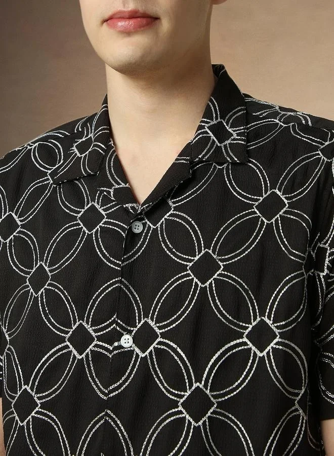 Dennis Lingo Multi Colour Relaxed Fit Poly Embroidery Shirt – Comfortable and Trendy