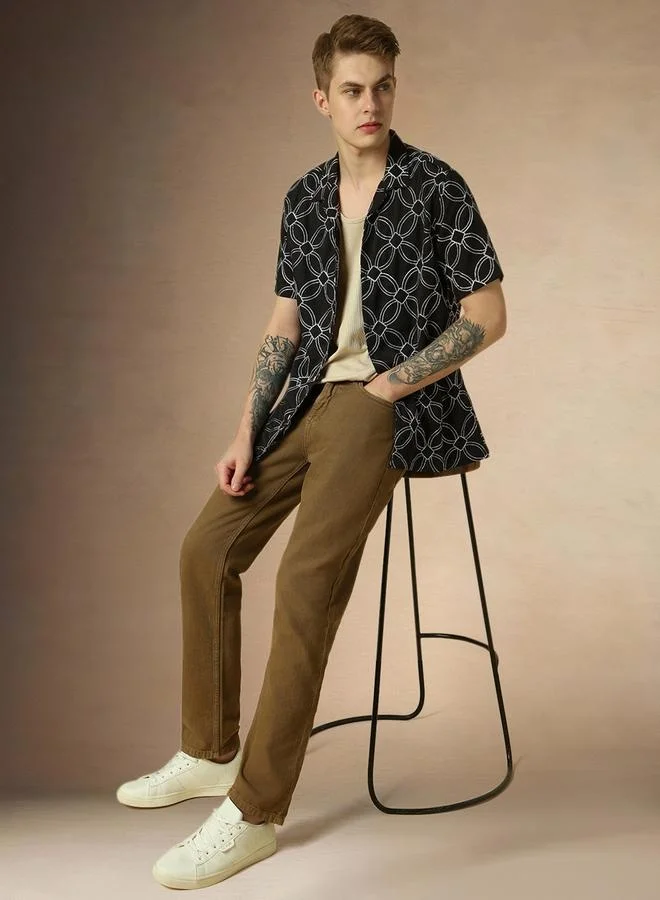 Dennis Lingo Multi Colour Relaxed Fit Poly Embroidery Shirt – Comfortable and Trendy