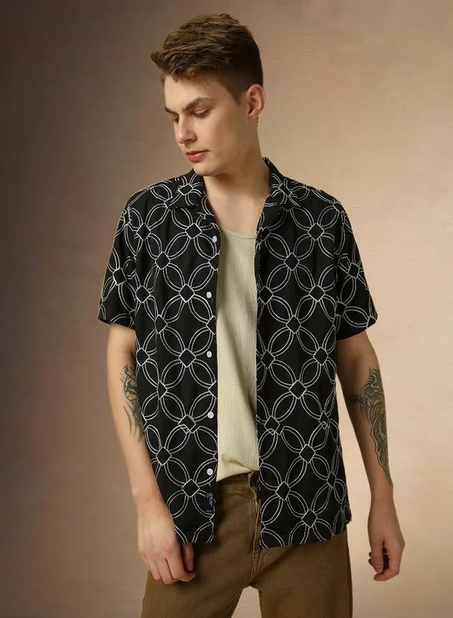 Dennis Lingo Multi Colour Relaxed Fit Poly Embroidery Shirt – Comfortable and Trendy