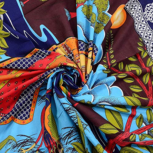 UNIBLISS 100% Cotton Rajasthani Jaipuri Double Bedsheet with 2 Pillow Covers - Blue - Image 4