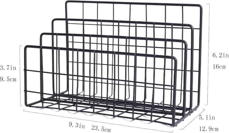 ND File Folder Organizer for Desktop,3 Section Metal Vertical magazine Stand Holder,Paper tray/Mail countertop/Record/Letter/Book Rack Sorter Holders,Desk organizers and accessories & office supplies - Image 3