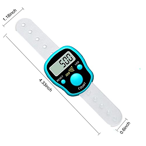TESEAS Finger Counter Click Manual Digital clicker, 5pack Stitch Tally Knitting Counters Led Re-settable Digits Pitch Electronic LCD Display finger Number Counter Fr Row, People, Score, Inventory,Crochet,Lap - Image 3