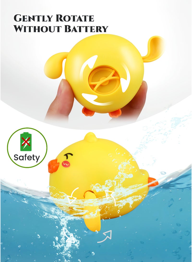 4Pcs Baby Bath Toys Set with Little Yellow Duck Storage Bag, Age for 1+ Year,Battery-Free Safe Water Spray Duck & Whale, Non-Toxic Smooth Surface Toddler Swimming Pool Fun, Ideal  Gift for Kids, Bath Time,Water Toys, Essentials for Boys & Girls - Image 2