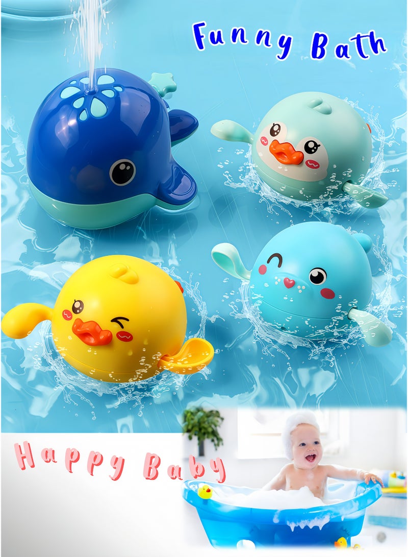 4Pcs Baby Bath Toys Set with Little Yellow Duck Storage Bag, Age for 1+ Year,Battery-Free Safe Water Spray Duck & Whale, Non-Toxic Smooth Surface Toddler Swimming Pool Fun, Ideal  Gift for Kids, Bath Time,Water Toys, Essentials for Boys & Girls - Image 3
