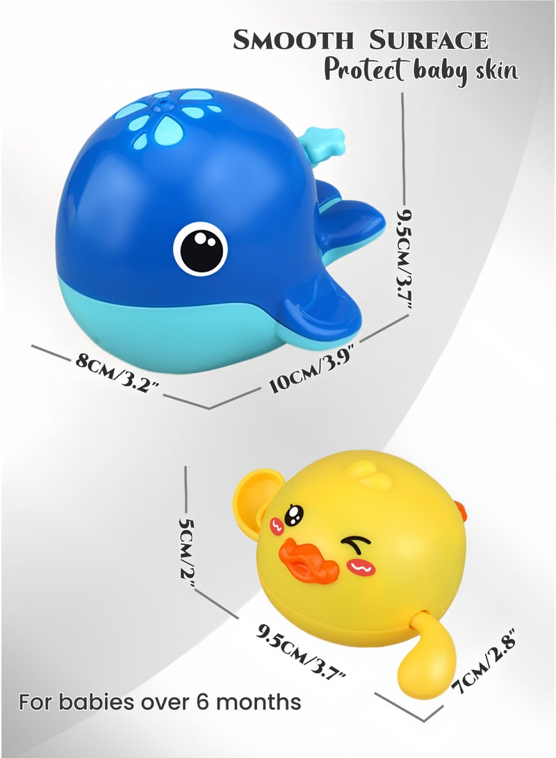4Pcs Baby Bath Toys Set with Little Yellow Duck Storage Bag, Age for 1+ Year,Battery-Free Safe Water Spray Duck & Whale, Non-Toxic Smooth Surface Toddler Swimming Pool Fun, Ideal  Gift for Kids, Bath Time,Water Toys, Essentials for Boys & Girls - Image 5