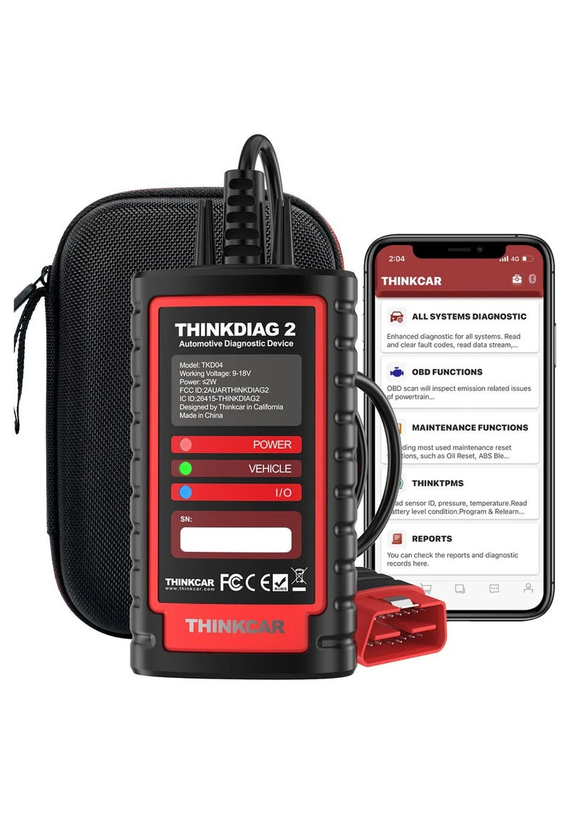 Thinkcar ThinkDiag 2 Bluetooth OBD2 Diagnostic Scanner for All Vehicles with 15 Reset Functions for All System Diagnostic Support OBDII / EOBD / CAN-FD Protocol 1 Year all Software Free - Image 1