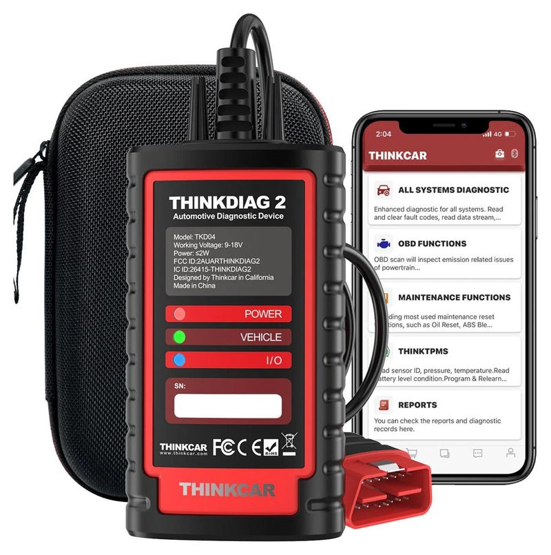 فكر في السيارة الماسح الضوئي التشخيصي ثينك كار Thinkcar ThinkDiag 2 Bluetooth OBD2 لجميع المركبات مع 15 وظيفة إعادة تعيين لجميع وظائف التشخيص لدعم تشخيص النظام OBDII / EOBD / بروتوكول CAN-FD 1 سنة جميع البرامج مجانًا - Image 1