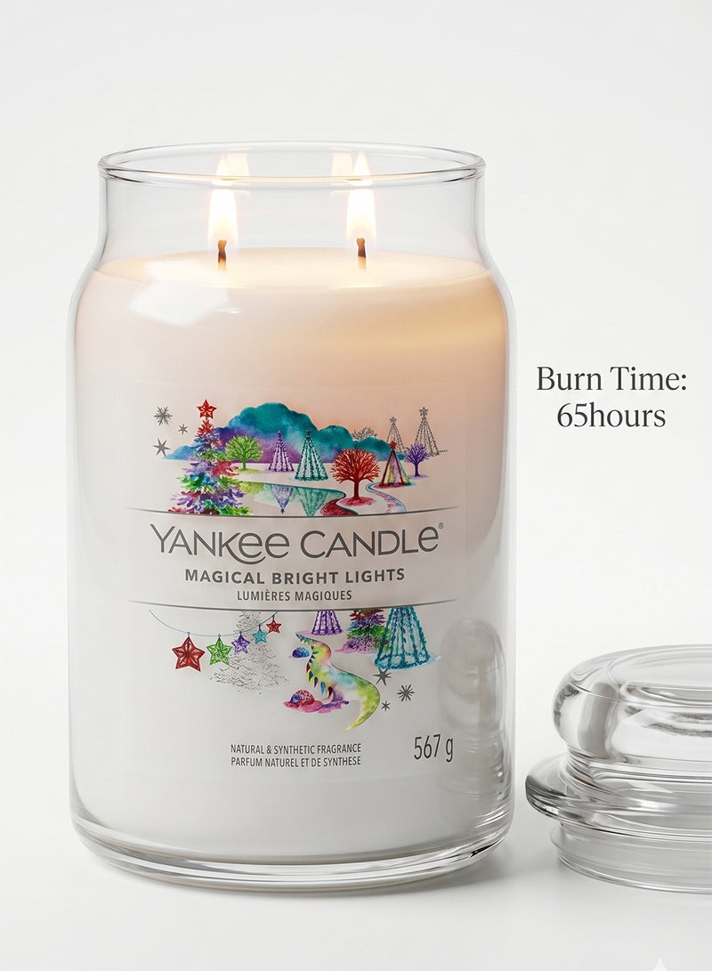YANKEE CANDLE شمعة معطرة بتوقيع - 567 جرام | أضواء سحرية مشرقة | شمعة ذات فتيلين - Image 3