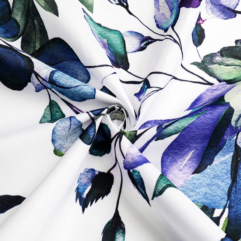 Gibelle Extra Long Shower Curtain 72 x 84  Green Eucalyptus Leaves Shower Curtain  Watercolor Floral Plant Bathroom Curtains Shower Set with Hooks - Image 4