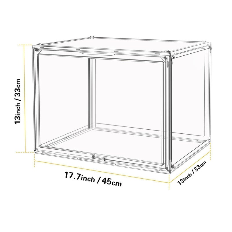 GUDEMAY Large Clear Stackable Plastic Storage Bins with Door, Dustproof Figures Collectibles Display Case, Football & Motorcycle Helmet Showcase, Basketball, Memorabilia Organizer Box (XL, Count, 1) - Image 2