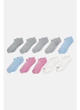 SKECHERS Women 10 Pairs Brand Logo Low Cut Socks, Multicolor  - Image 1