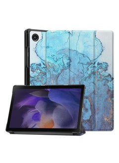 Generic Applicable To Samsung Tab A8 SM-X200 X205 Tablet Protective Case A7 Tri-fold S9FE/S6lite Casco-Color:Marble Blue-Applicable Model:Samsung Tab A8 SM-X200 X205  - Image 1