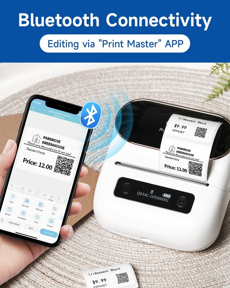M220 Label Maker, Thermal Label Printer for address, Support mobile&PC, With 3 rolls Labels high quality white - Image 3