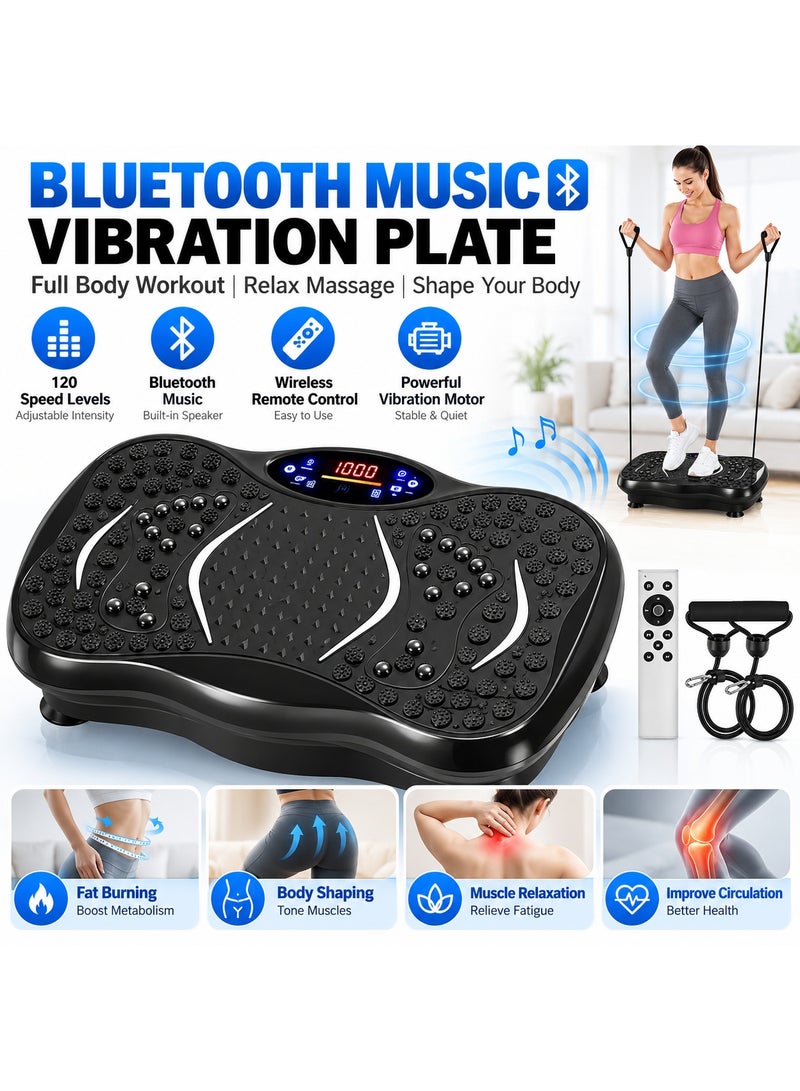 Merach Vibration Plate Exercise Machine, Whole Body Motion Vibration Platform Weight Loss & Muscle Training, LED Display, Remote Control, 330 LBS Capacity - Image 1