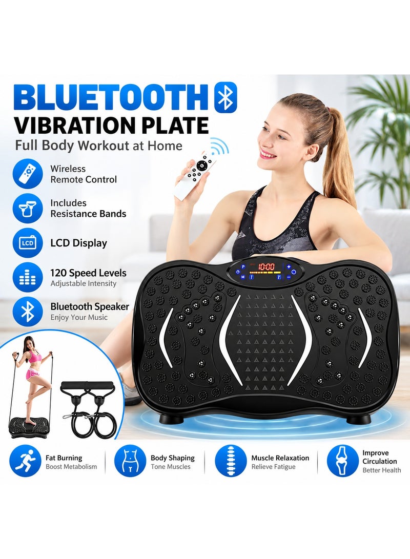 Merach Vibration Plate Exercise Machine, Whole Body Motion Vibration Platform Weight Loss & Muscle Training, LED Display, Remote Control, 330 LBS Capacity - Image 2