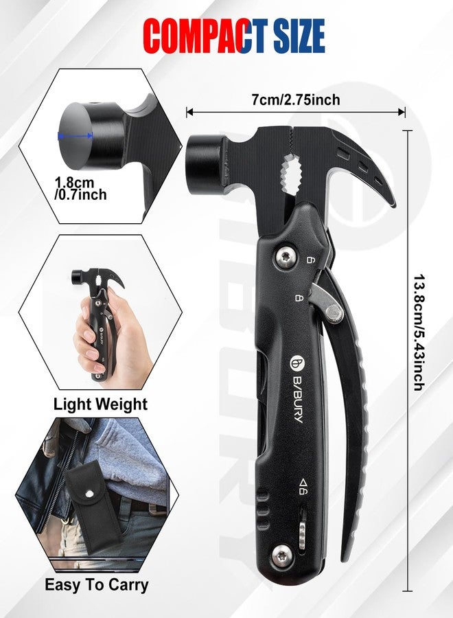 بيبوري مطرقة متعددة الاستخدامات 12 في 1 من بيبوري مع أداة ندفة الثلج، هدايا عيد الميلاد للرجال، معدات البقاء على قيد الحياة في الهواء الطلق متعددة الاستخدامات مع قفل أمان، هدايا الفيل الأبيض للرجال، الأب، الجد، الزوج - Image 4