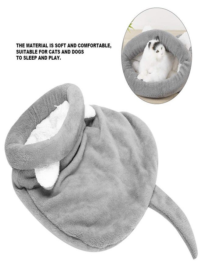 زيروديس كيس نوم للقطط من زيروديس، خيمة للقطط، سرير نوم ذاتي التدفئة، سرير ناعم مخملي للحيوانات الأليفة، كيس نوم مريح ودافئ ذاتيًا، قابل للغسل (رمادي متوسط) - Image 4