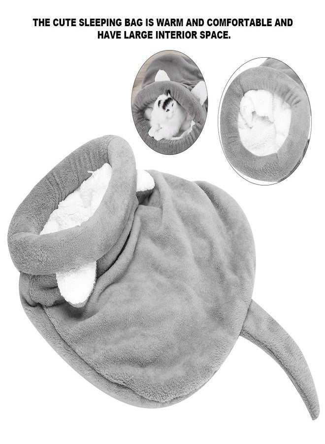 زيروديس كيس نوم للقطط من زيروديس، خيمة للقطط، سرير نوم ذاتي التدفئة، سرير ناعم مخملي للحيوانات الأليفة، كيس نوم مريح ودافئ ذاتيًا، قابل للغسل (رمادي متوسط) - Image 5