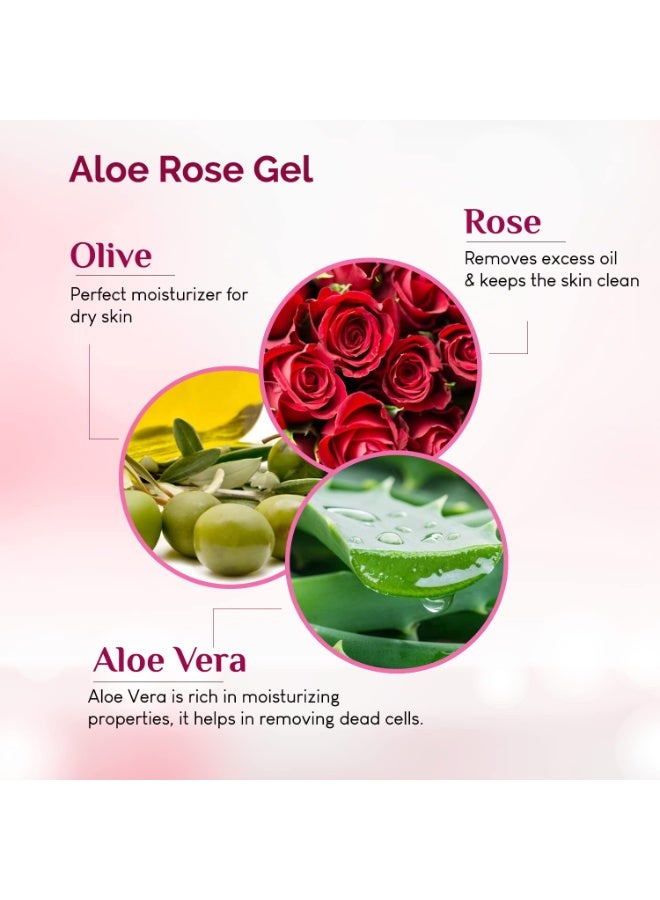 KAZIMA Aloe Rose Gel for Face and Body, 1kg | with Olive, Vitamin E and Pure Aloe Vera for Soothing, Hydrating, and Moisturizing | Aloe Rose Soothing Gel for Senstitive & Irritated Skin - Image 4